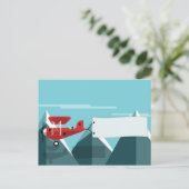 Avion avec bannière - Carte postale avec place de  (Debout devant)