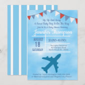 Avion Baby Boy Shower Invitation (Devant / Derrière)