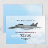 Avion Bienvenue Accueil Accueil Fête Invitation (Devant / Derrière)