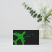 Avion brillant vert sur mesure cartes de visite (Debout devant)