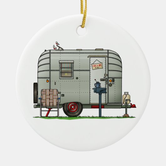 Avion Camper Trailer HSH Keramisch Ornament (Voorkant)