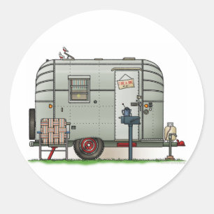 Avion Camper Trailer Ronde Sticker