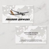 Avion commercial | Arrière - plan de la carte mond (Devant / Derrière)