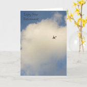 Avion dans la carte de retraite Sky (Fleur jaune)