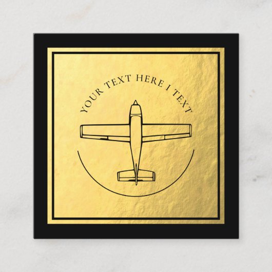 Avion de l'aviation - Faux Gold Foil Carte de visi (Devant)