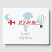 Avion/ En Haut Et En Bas! Baby shower Livre d'invi (Recto)
