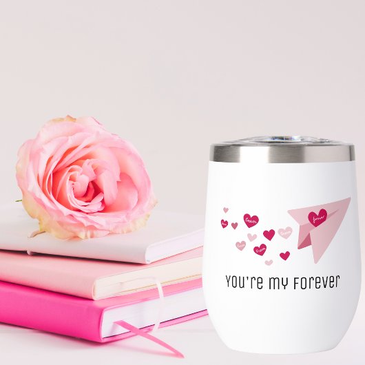 Avion en papier mignon, coeur éternel, Saint Valen