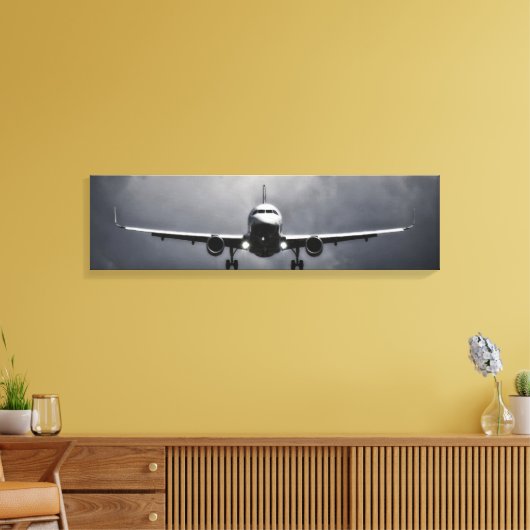 Avion En Vol Avec Nuages Toile Panoramique (Insitu(Salon))