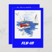 Avion Floatplane Avion Volant Dans Invitations (Devant / Derrière)