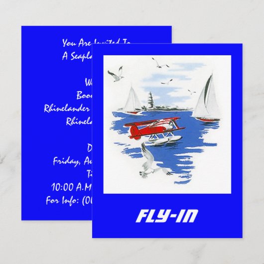 Avion Floatplane Avion Volant Dans Invitations (Devant / Derrière)
