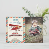 Avion Invitation Anniversaire Heure des vols Avion (Debout devant)
