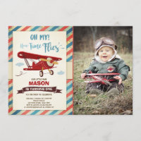 Avion Invitation Anniversaire Heure des vols Avion