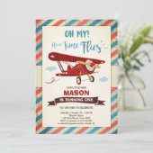 Avion Invitation Anniversaire Heure des vols Avion (Debout devant)