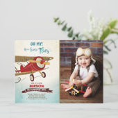 Avion Invitation Anniversaire Heure des vols Avion (Debout devant)