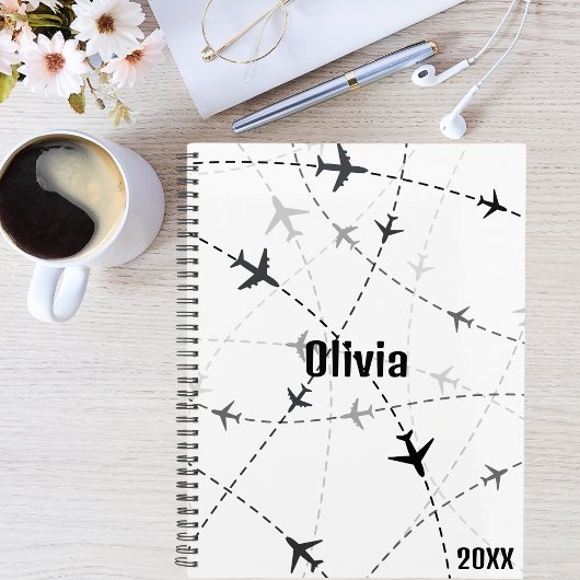 Avion noir et gris, simple, minimaliste