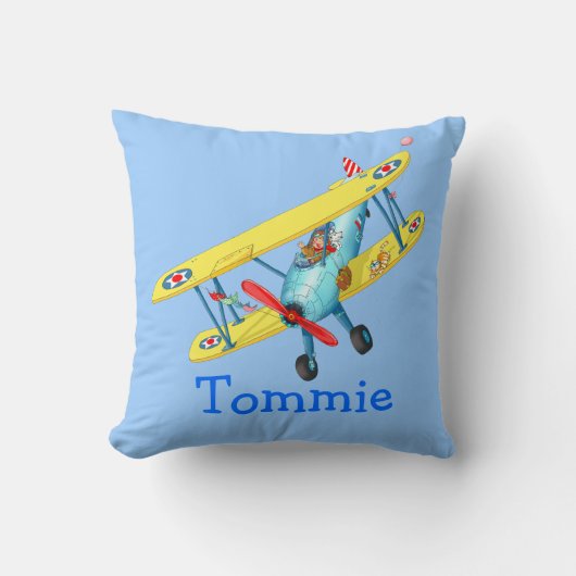 Avion nommé d'enfants - coussin customisé (Recto)
