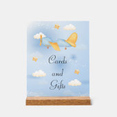 Avion, Nuages & Etoiles, Bleu, Bébé garçon, mignon (Recto)