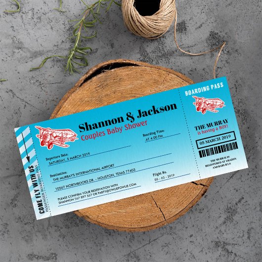 Avion Passe-Passe Couples Douche Invitation