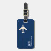 Avion Personalized Dark Blue Travel Bagagelabel (Voorkant verticaal)