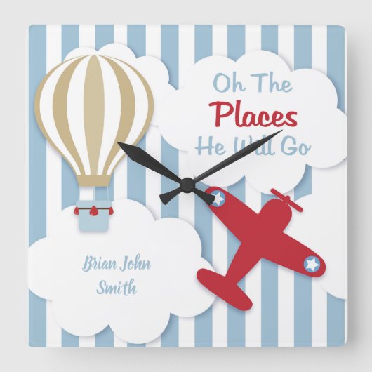 Avion Personnalisé Baby & Kids Horloge murale (Recto)