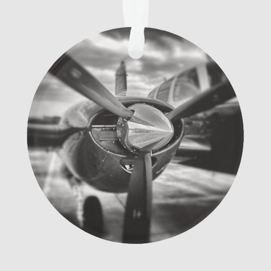 Avion propulseur noir et blanc (dos)