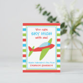 Avion rayé Personnalisé Valentine's Cartes (Debout devant)