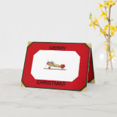 Avion Red Baron sur une carte de Noël (Fleur jaune)