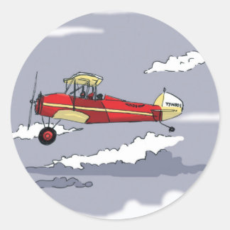 avion ronde sticker