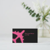 Avion rose brillant sur mesure cartes de visite (Debout devant)