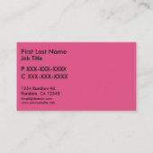 Avion rose brillant sur mesure cartes de visite (Dos)