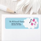 Avion rose ÉTIQUETTES DE ADRESSE IMPRIMANTES (En situation)