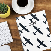 Avion simple et cool en vol, noir et blanc