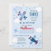 Avion Stars Nuages Garçon Invitation Anniversaire (Devant)