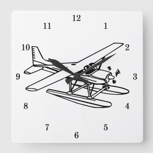 Avion très Cool sur flotteurs Horloge murale (Recto)