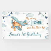 Avion vintage Anniversaire Bannière Temps vol (Horizontal)