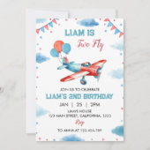 Avion vintage Anniversaire Invitation Vol (Devant)