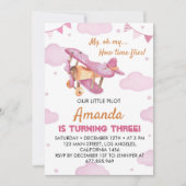 Avion vintage Anniversaire Invitation Vol (Devant)