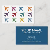 Avions colorés Cartes de visite de voyage (Devant / Derrière)