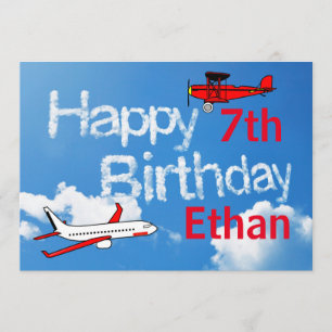 Avions dans le ciel - Boys Invitation d'anniversai