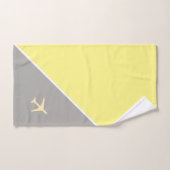 Avions d'aviation de pilotes funky gris jaune (Serviette à main)