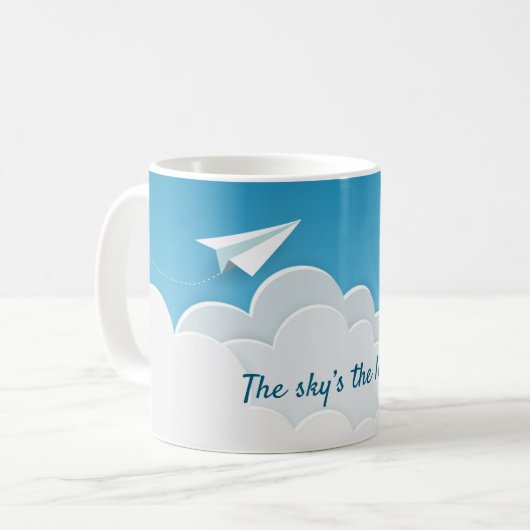 Avions en papier au-dessus des nuages Café Mug (Devant gauche)
