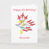 Avions Red Jet - 7e carte d'anniversaire (Devant)