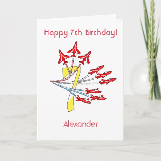 Avions Red Jet - 7e carte d'anniversaire (Devant)