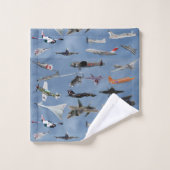 AVIONS SUR UN CIEL BLEU DE LA CAROLINE (Gant de toilette)