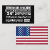 Avis aux cartes d'Enforcment de loi (Devant / Derrière)