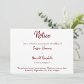 Avis Burgundy Reporté Faire-part Mariage (Debout devant)