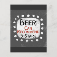 Avis de bière 5 étoiles Carte postale