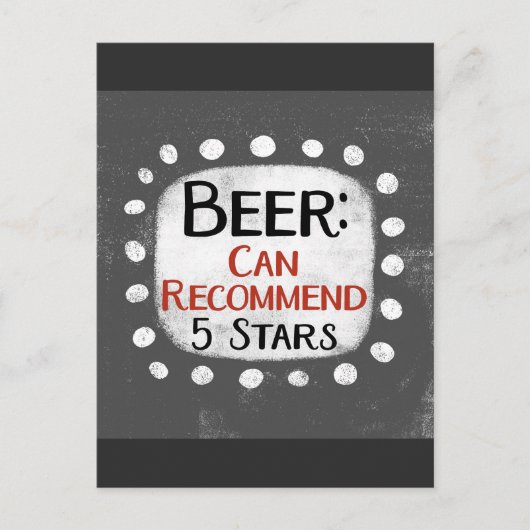 Avis de bière 5 étoiles Carte postale (Devant)