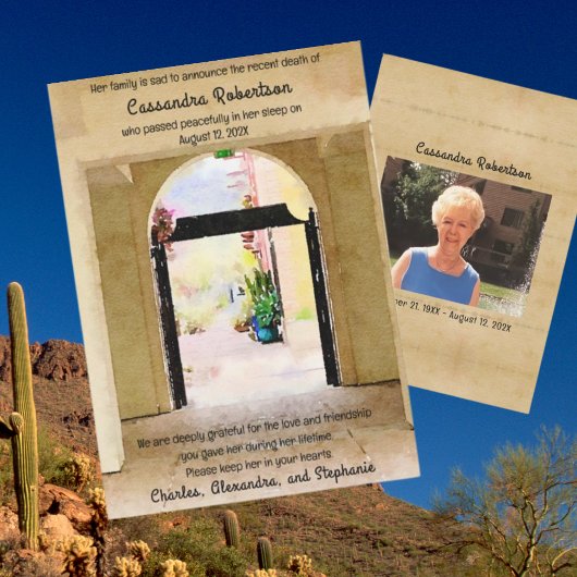 Avis de décès à thème du sud-ouest Faire-part