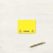 Avis de mise en garde jaune Notes Post-it® (Sur un bureau)